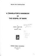 Copertina  A translators handbook on the Gospel of Mark