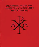 Copertina  Eucharistic prayer for Masses for various needs and occasions