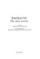 Copertina  Paolo 6. : fede, cultura, università
