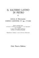 Copertina  1: Introduzione e commento del Salterio latino tradotto dall'ebraico da Pietro, terzo ell'ordine del Salterio quadruplo, secondo il Codice Latino Cassinese 557