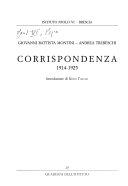 Copertina  Corrispondenza : 1914-1925