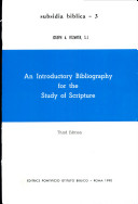 Copertina  An Introductory Bibliography for the Study of Scripture