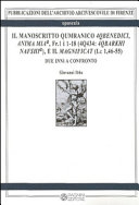 Copertina  Il manoscritto qumranico 4qbenedici, anima mia, Fr. 1 i 1-18 (4Q434: 4QBARKHI NAFSHI), e il Magnificat (Lc 1,46-55) : due inni a confronto